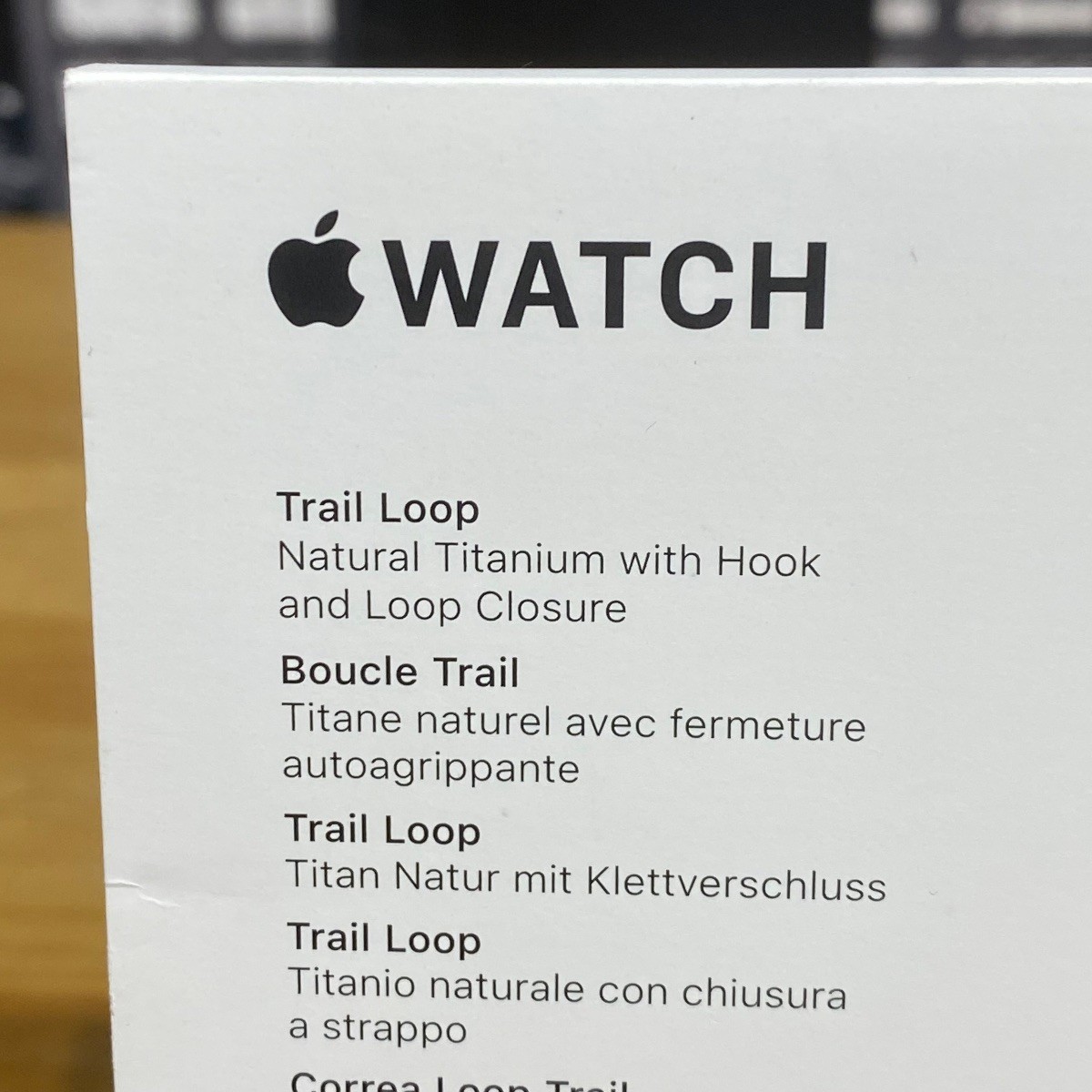 Apple Watch Strap Band 49mm Green Neon Trail Loop Natural Titanium Finish S/M