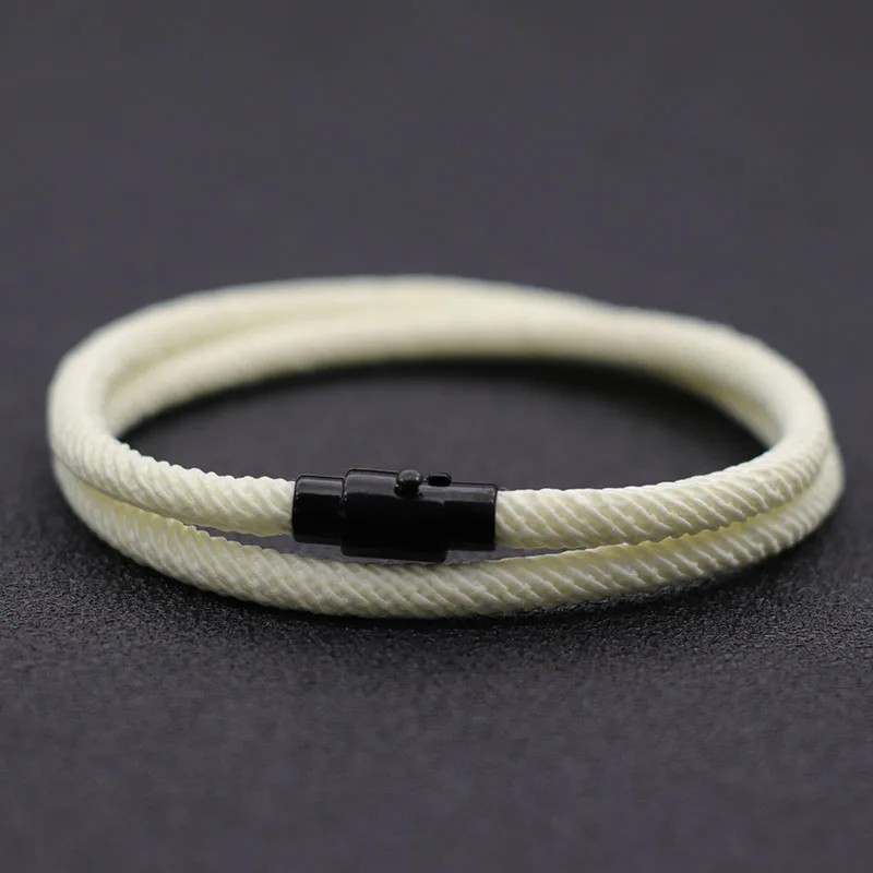 Simple Style Men’s Rope Bracelet Double Layer Thread Fabric Casual Accessory