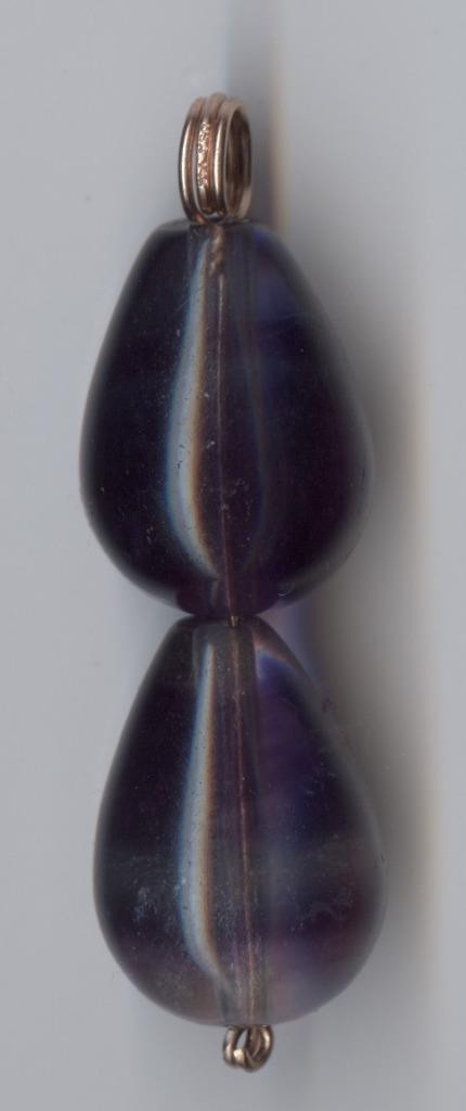 14K 5.09 Gram 35mm Solid Rose Gold Pear Rainbow Fluorite Gemstone Pendant #lz