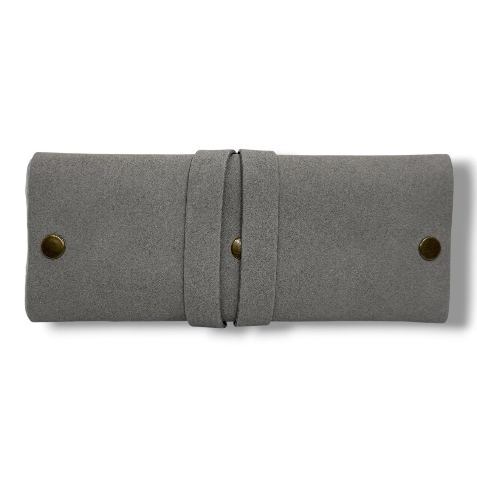 Leather Travel Jewelry Roll Organizer Rings Necklace Watch Case, Gray, BITETH