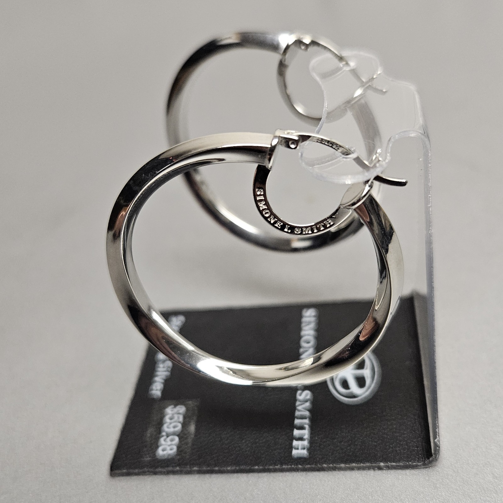 REAL Silver DESIGNER Earrings -Slow Twist MEDIUM Hoop 1.5 in”-Simone I Smith