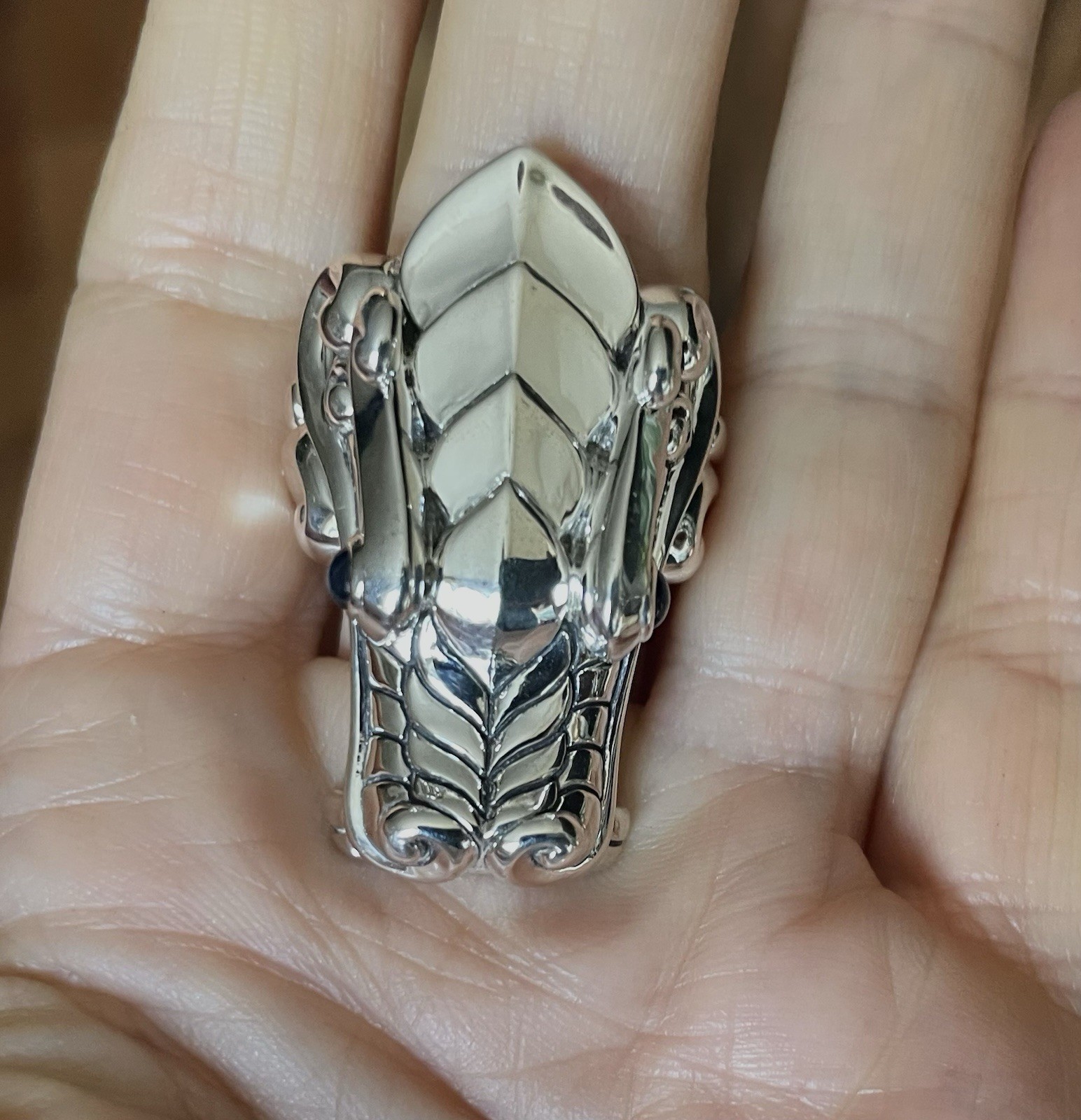 JOHN HARDY Legends Naga Dragon men’s ring sapphire 925 Silver $995 sz 11 New 27g