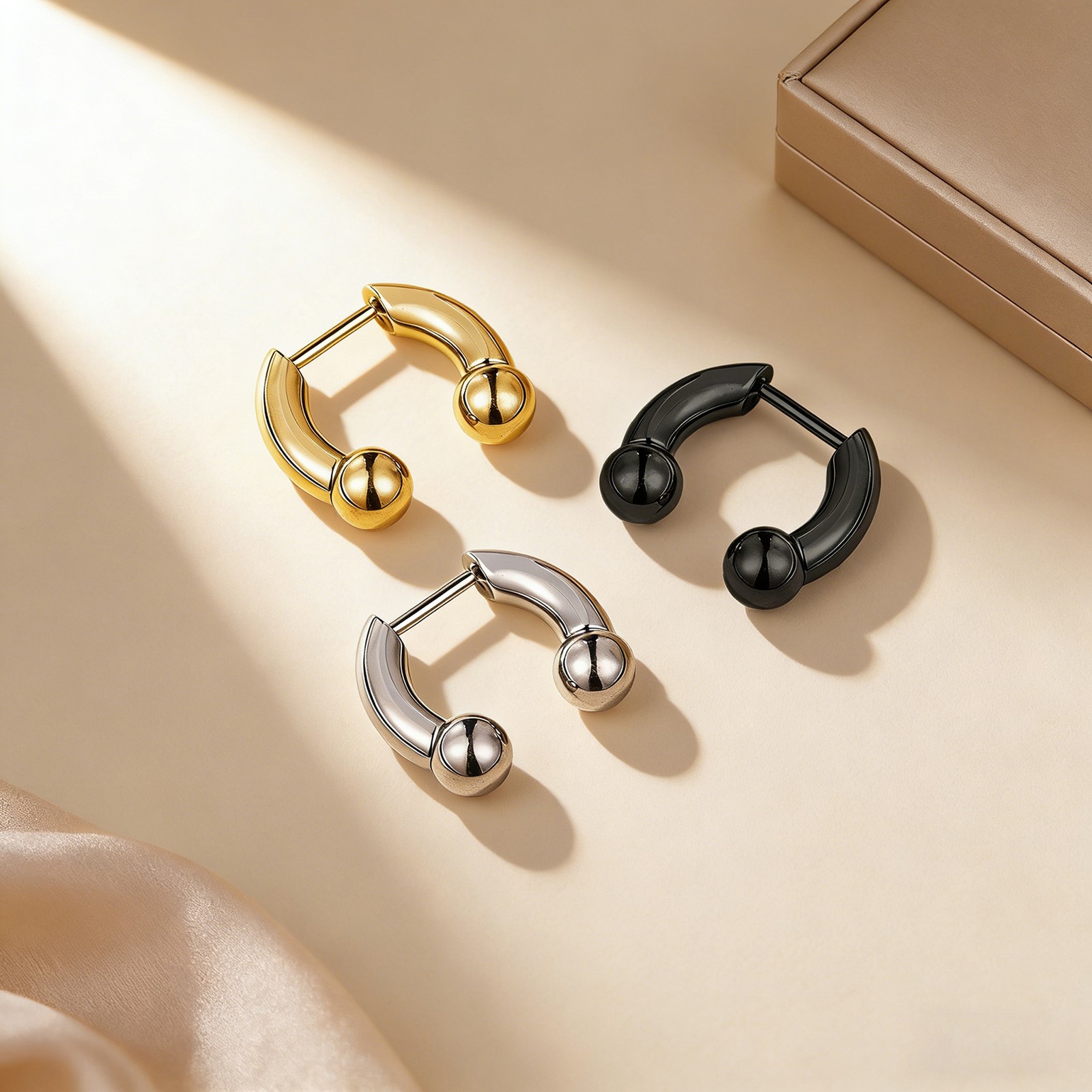 16G Stainless Steel Nose Rings Threadless Push-in Septum Piercing Body Jewelry