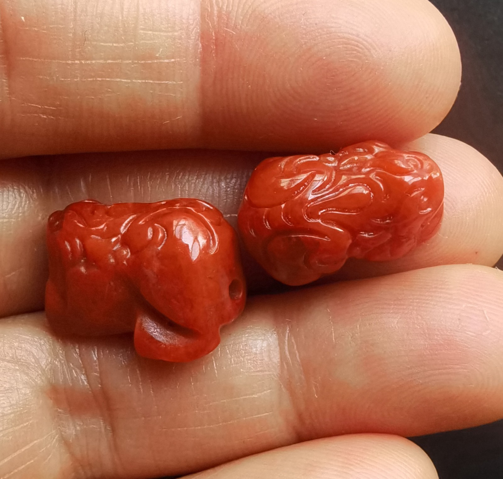 Hollow Rich Pixiu dragon carving red Jade stone pendant,amulet rope necklace