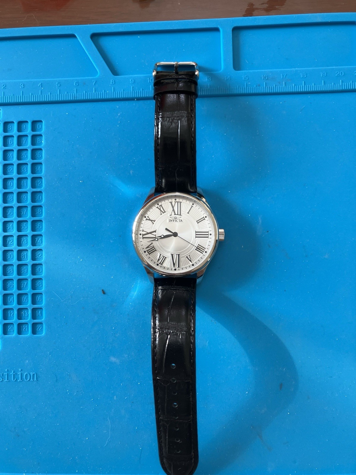 Invicta Vintage Model 35138 – Men’s Watch Quartz 45mm SS Black Leather Band