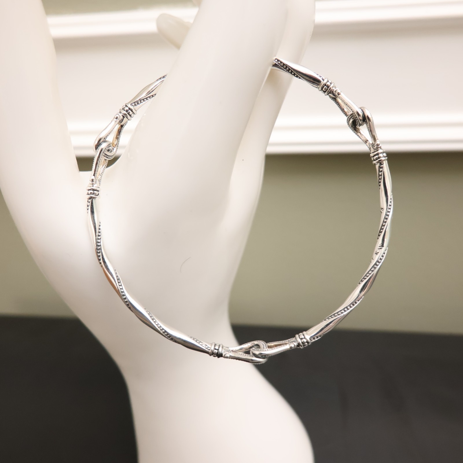 Scott Kay bracelet equestrian bangle rope pattern sterling silver 925 QVC signed