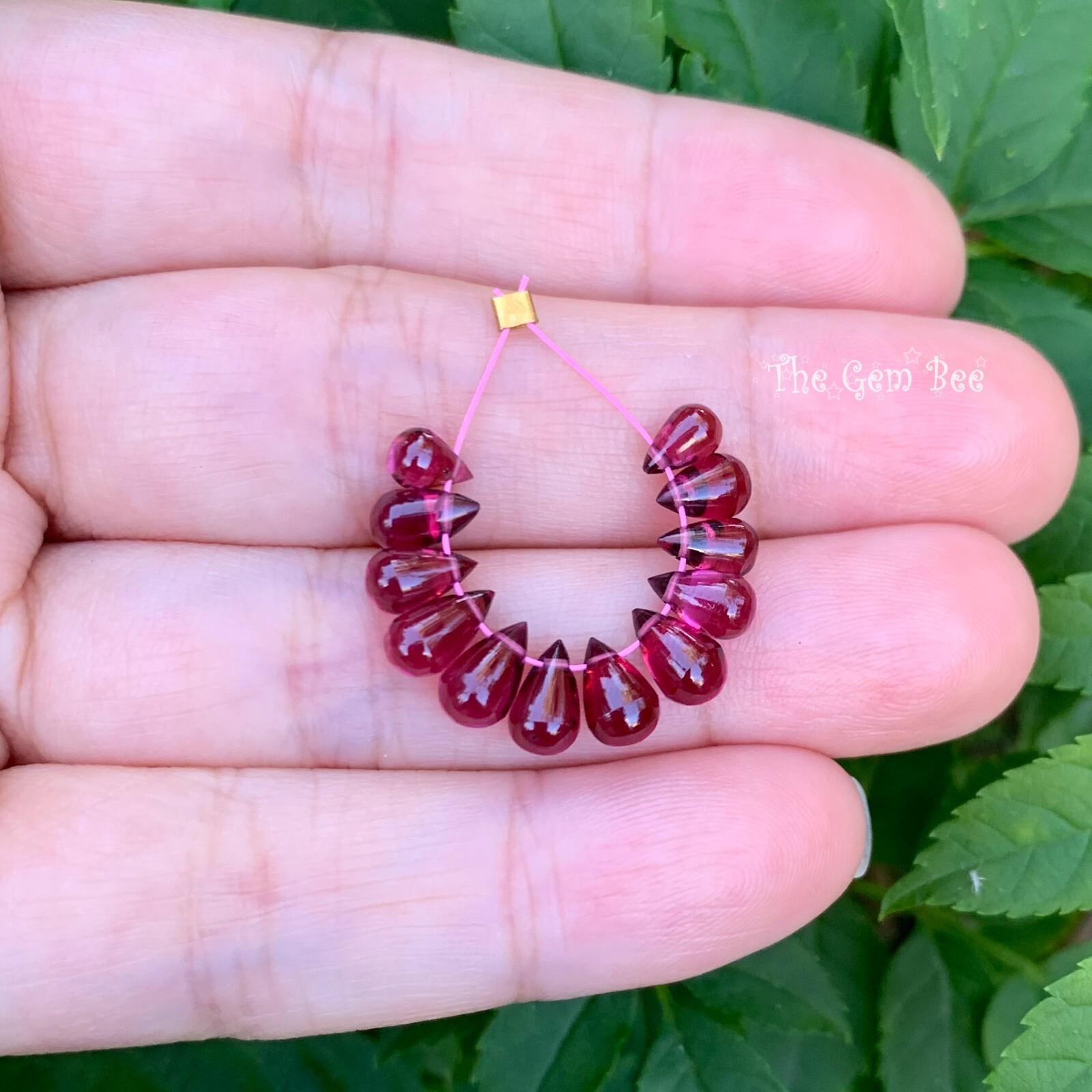 Gem Rhodolite Garnet Smooth Full Teardrop Briolette Beads (10)