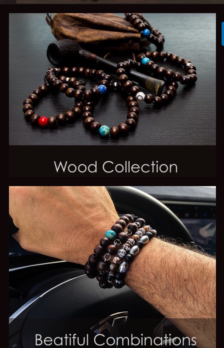 Unixes Wood Bracelet, 10mm wood and turquoise Beads , Dark Brown 7.00 mm Long