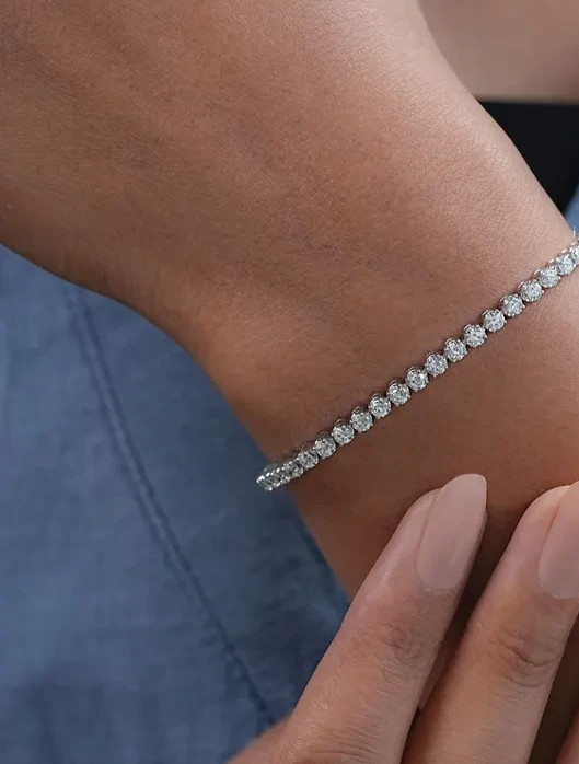 Best Quality Limited Sale !Round Natural Diamond Tennis Bracelet 14k White Gold