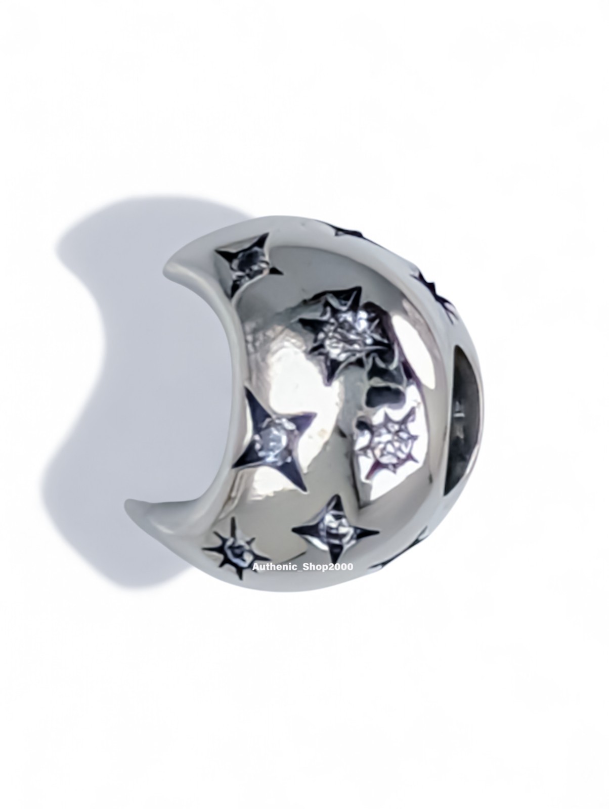 New 100% Authentic PANDORA 925 Ale Crescent Moon Sparkle Stars Charm 794254C01