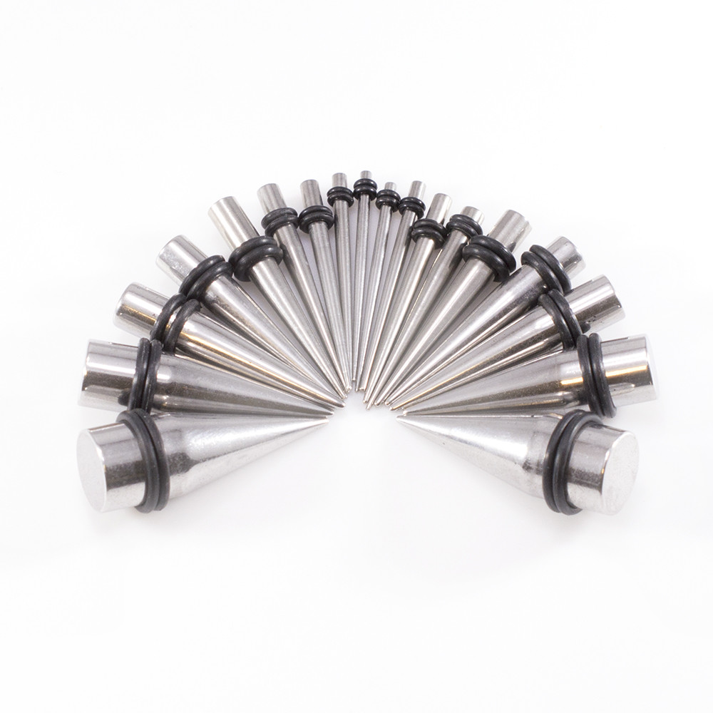 36PCS 14G Ear Stretching Kit Surgical Steel Tapers and Tunnel Expanders Piercing