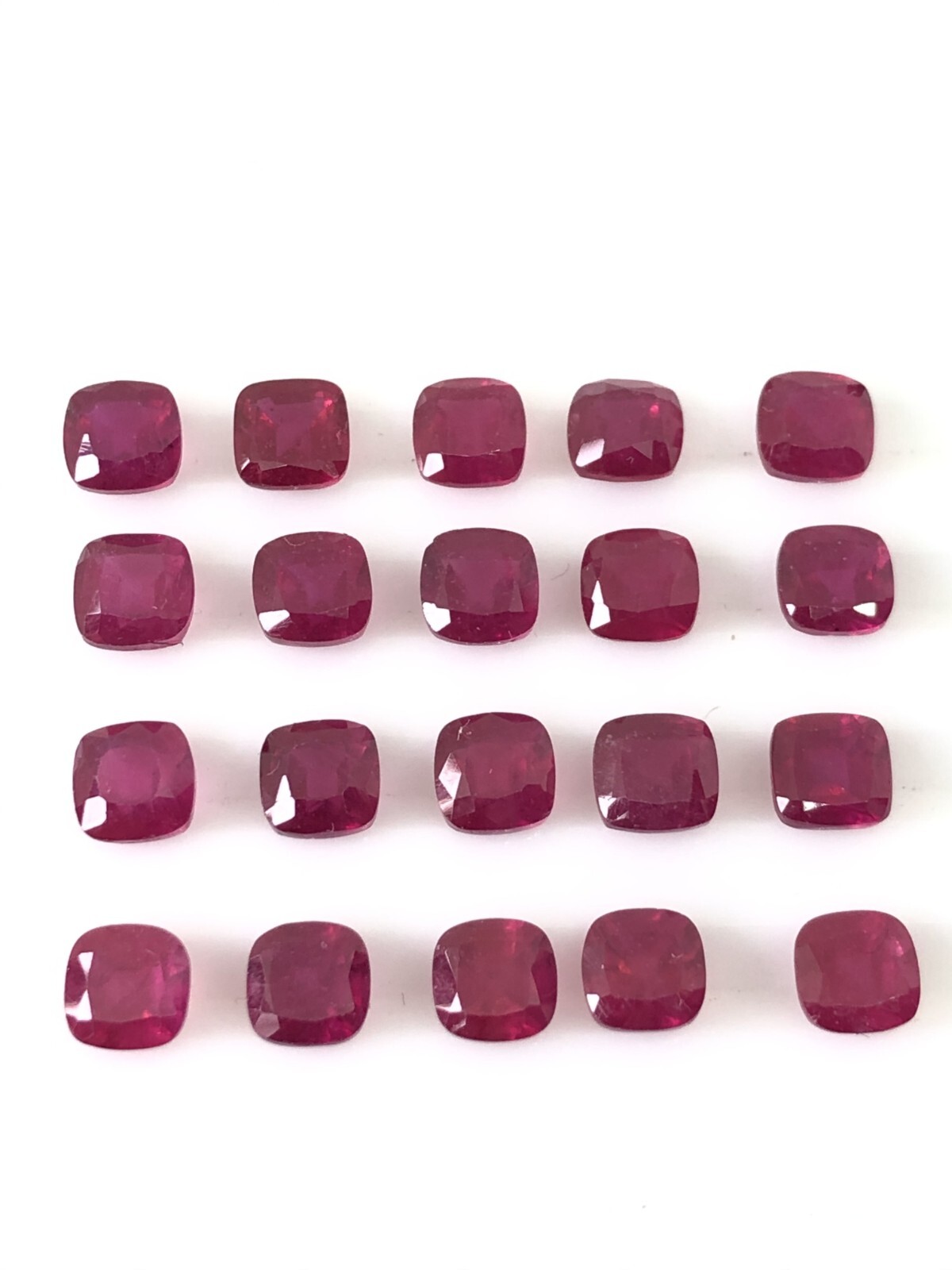 Ruby Square Cushion Cut Size 3mm, 4mm, 5mm, 6mm, 7mm, 8mm, 9mm, 10mm,11mm & 12mm