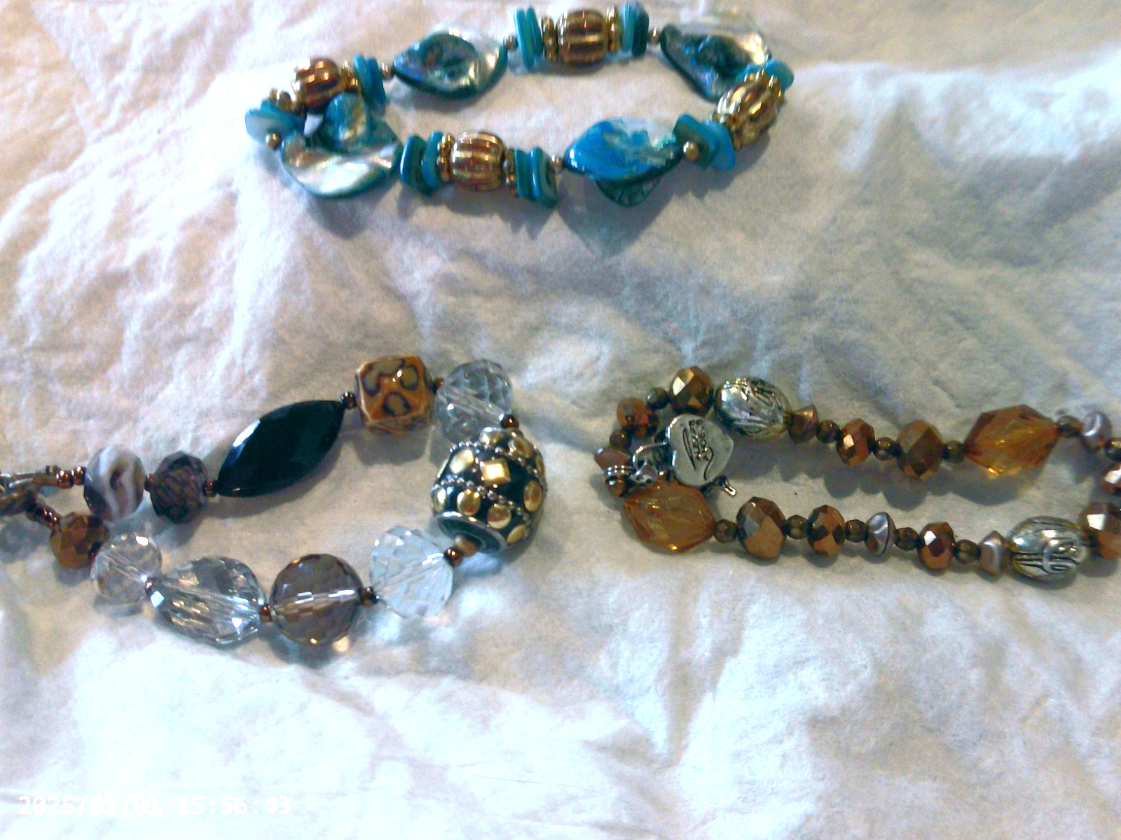 A Lot of 3 Beautiful Stretch Bracelets ( please read )