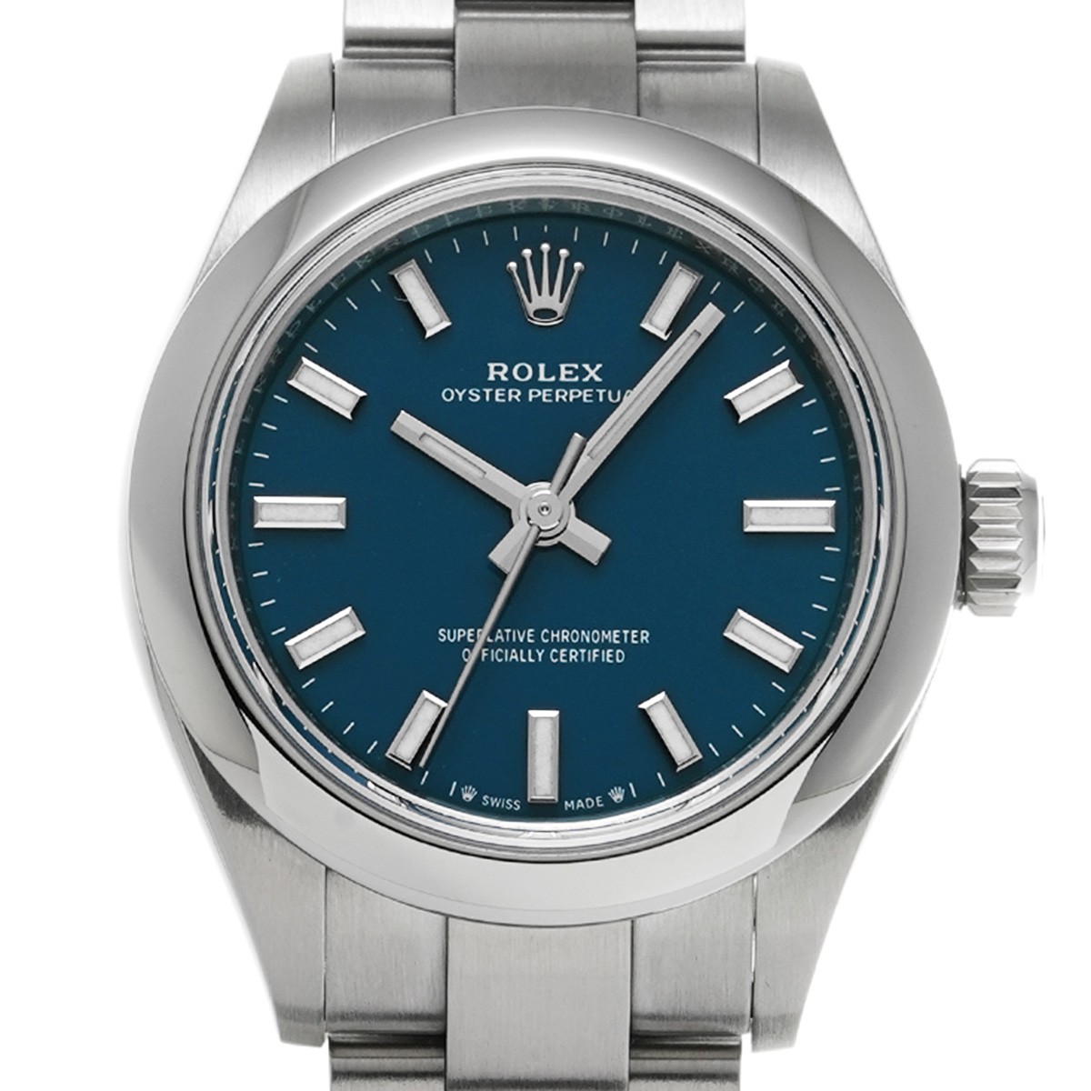 ROLEX Oyster Perpetual 28 276200 Med Blue WATCH 733822