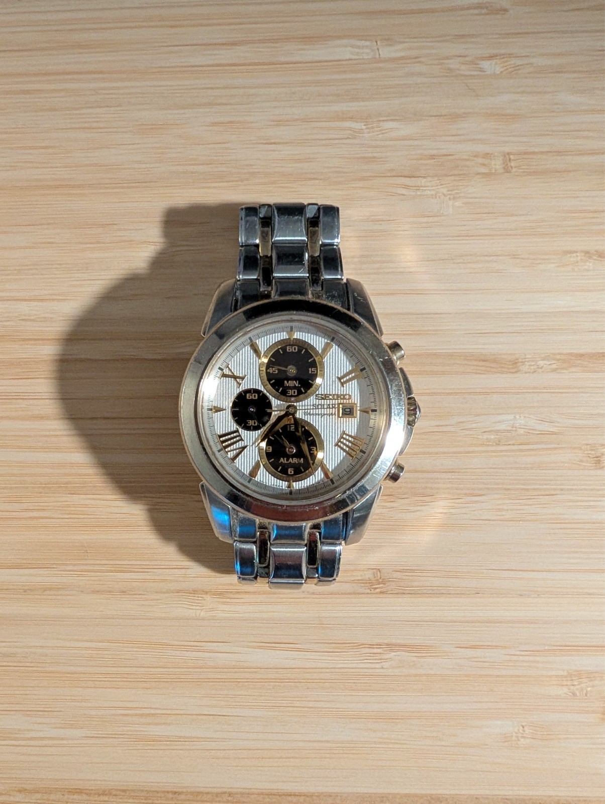 Seiko Solar Chronograph V172 Stainless Steel Watch