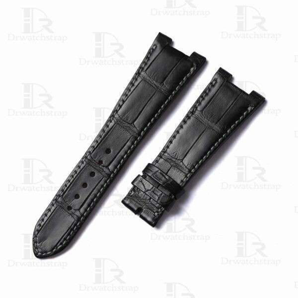 Handcrafted Black Croco leather band for Patek Philippe Nautilus 5711 5712