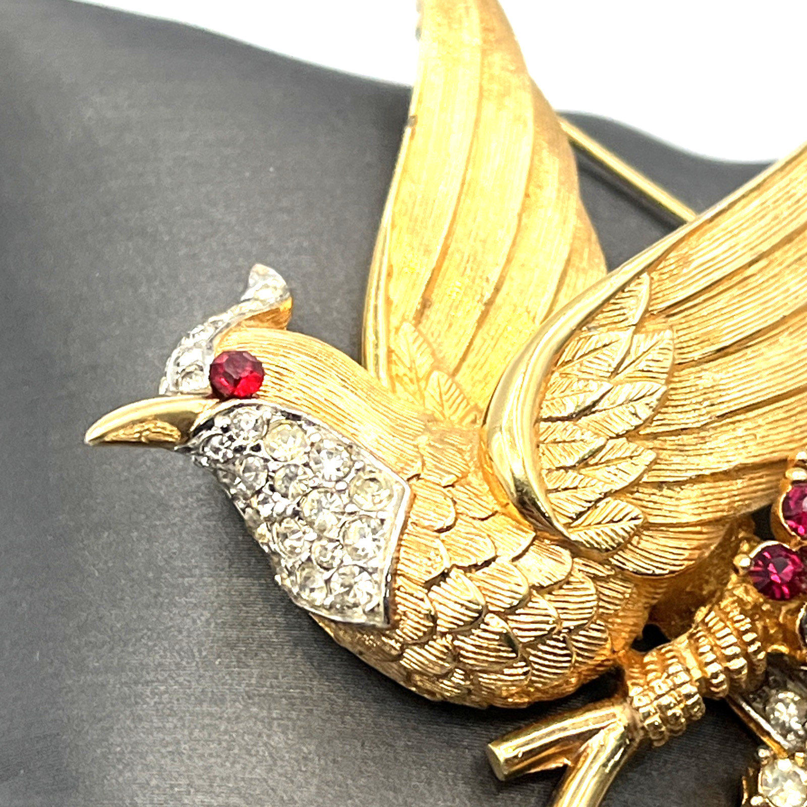 Vintage Marcel Boucher Brooch Bird of Paradise Brooch Gold Tone Plated 4″