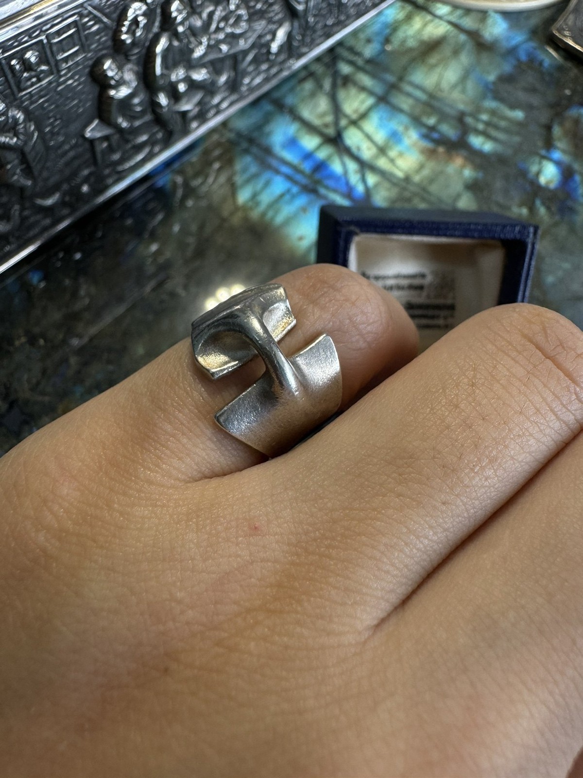 Whole body s925 silver ring male and female elephant iceberg sculpture design