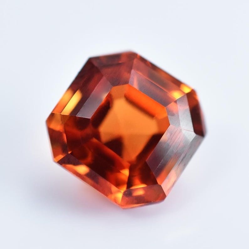 Artisan Jewelry Ready Use Certified 9.41 Ct Orange Sapphire | Natural Square Gem