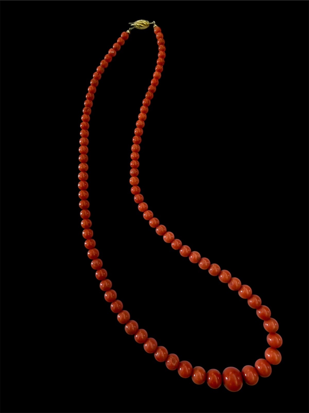 RED CORAL NECKLACE -Mediterranean -Grade -18K gold