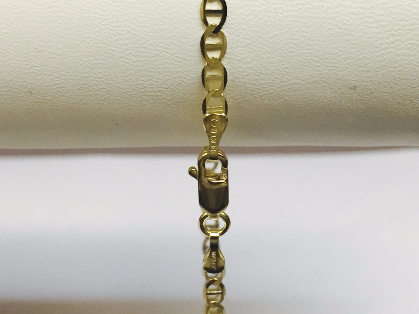 10k Yellow Gold 10″ Solid Anchor Mariner Link Anklet Chain Bracelet 3.2 mm 2Gram