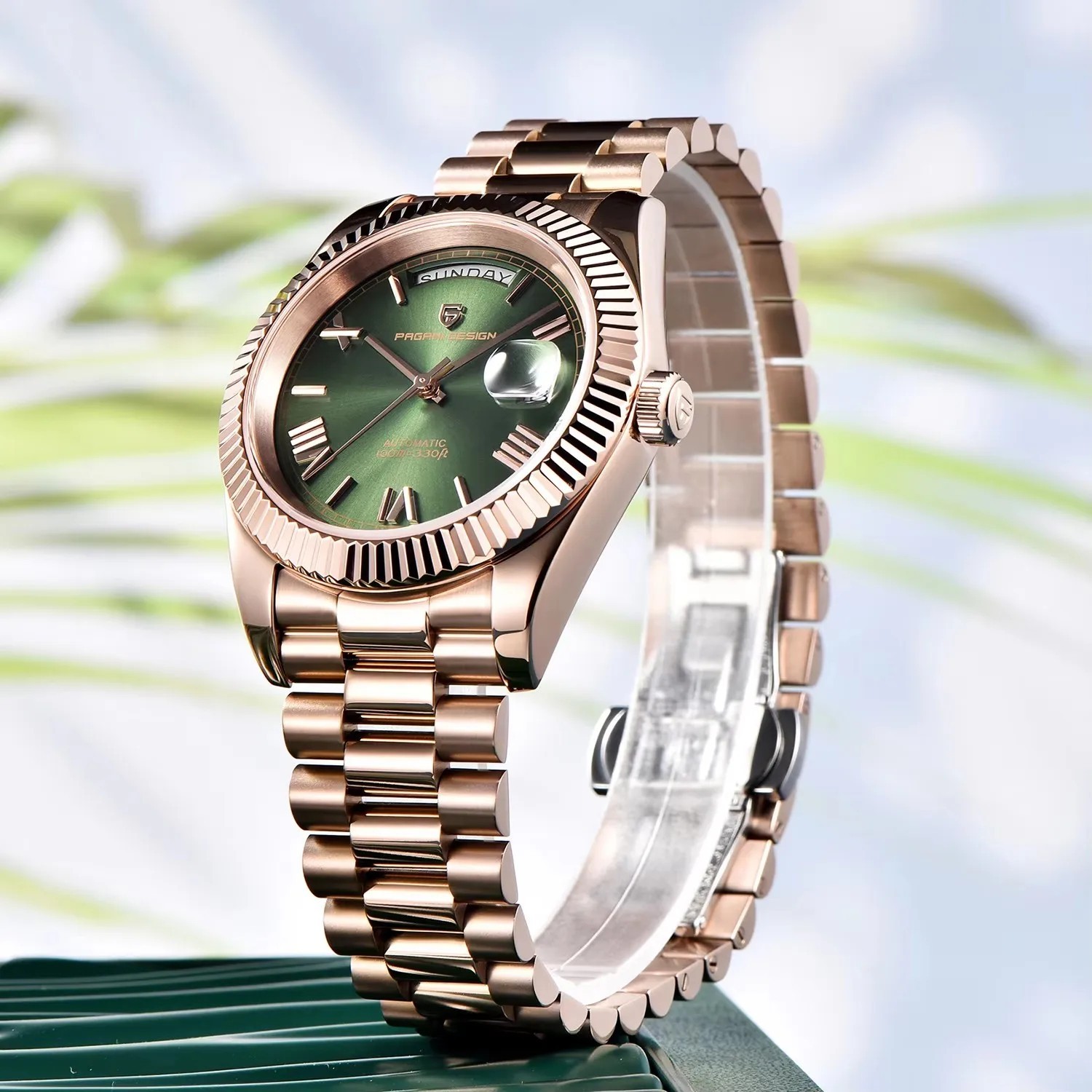 PAGANI DESIGN PD1752 Green Dial Automatic Stainless Steel Luxury Men’s Watch
