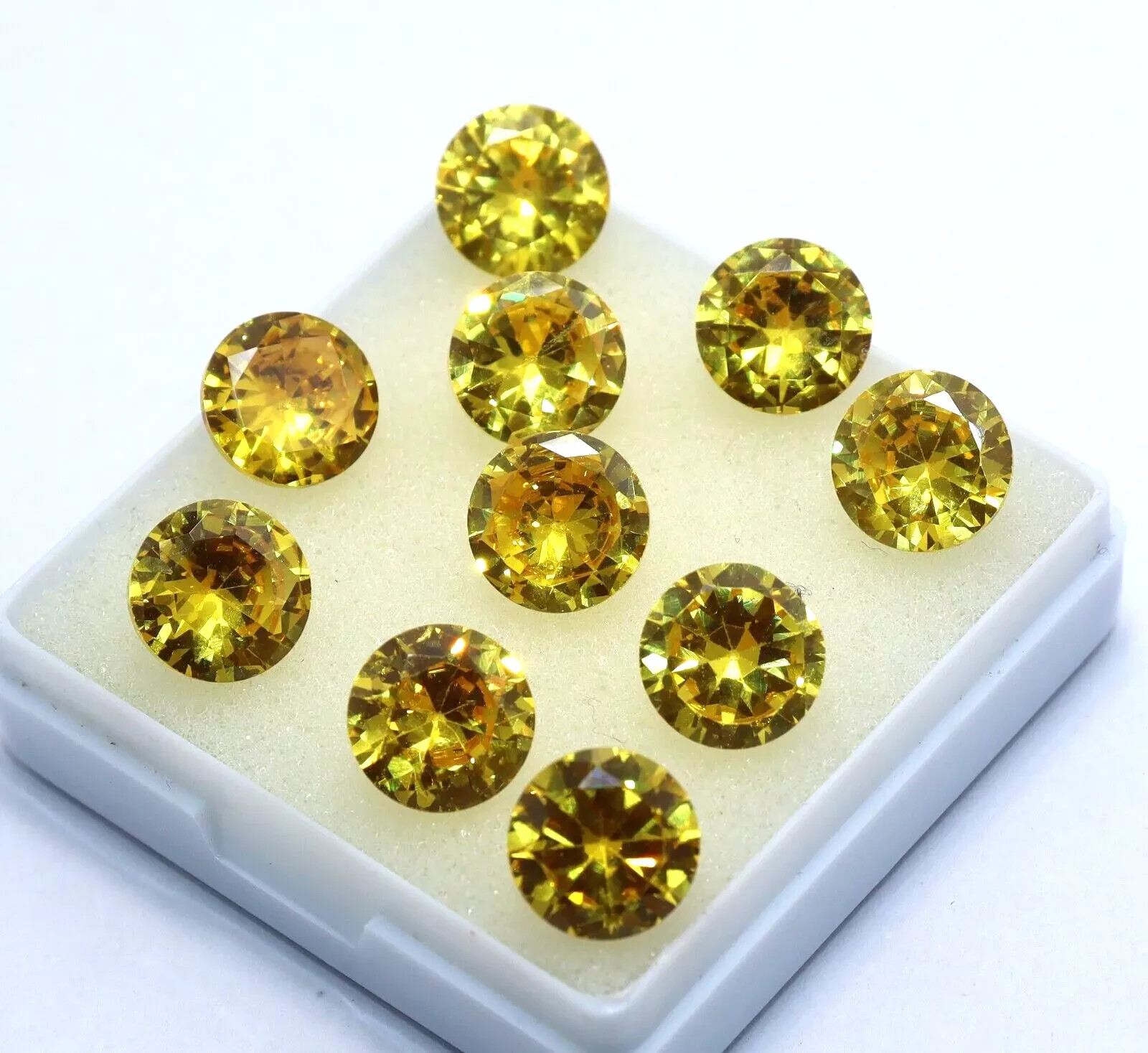 Natural 5 mm Yellow Zircon Round Cut 35 Pcs Certified Loose Gemstone Lot + Gift