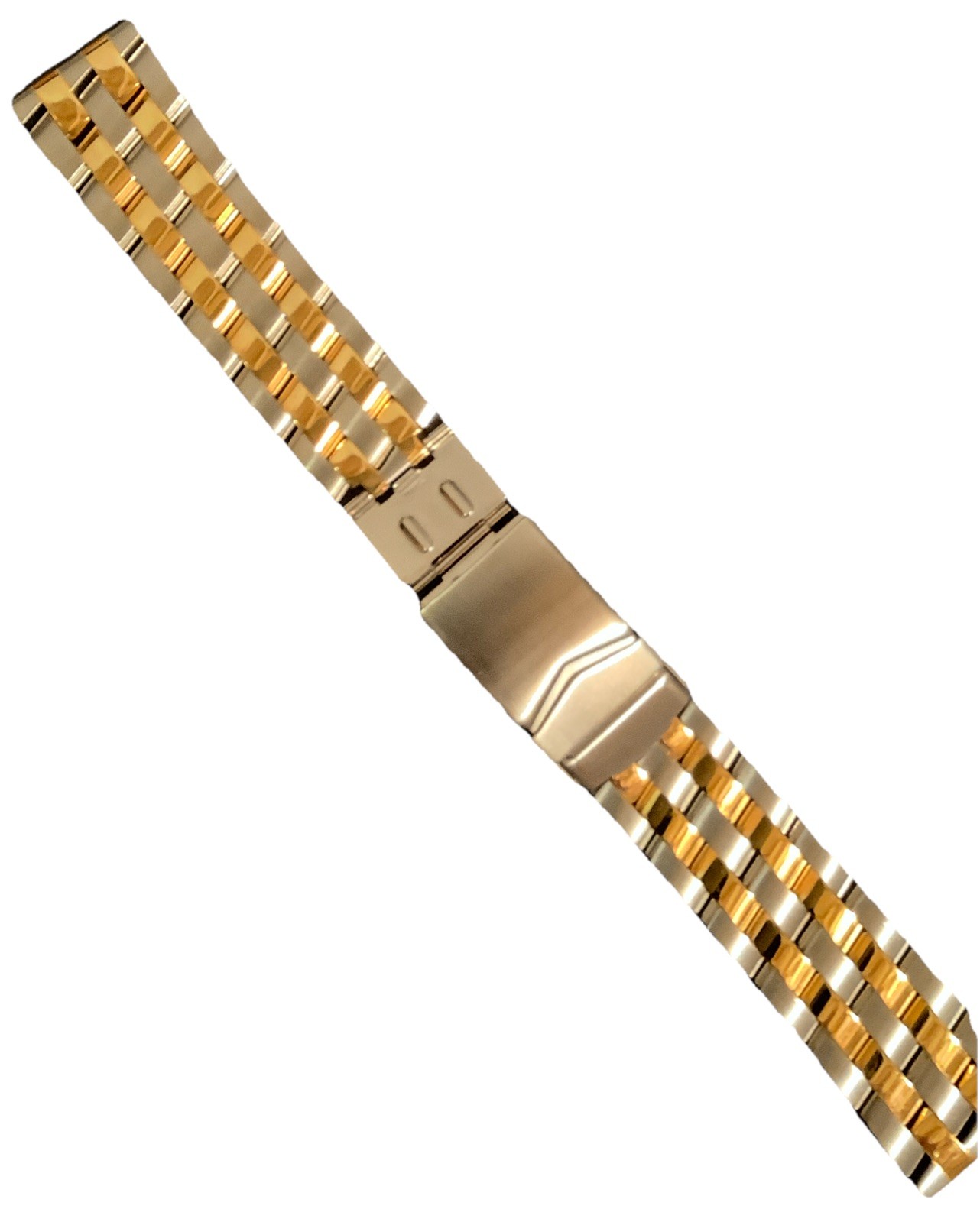 TWO-TONE Gold Plated 20mm Watch Bracelet Fits Breitling And Other Watches