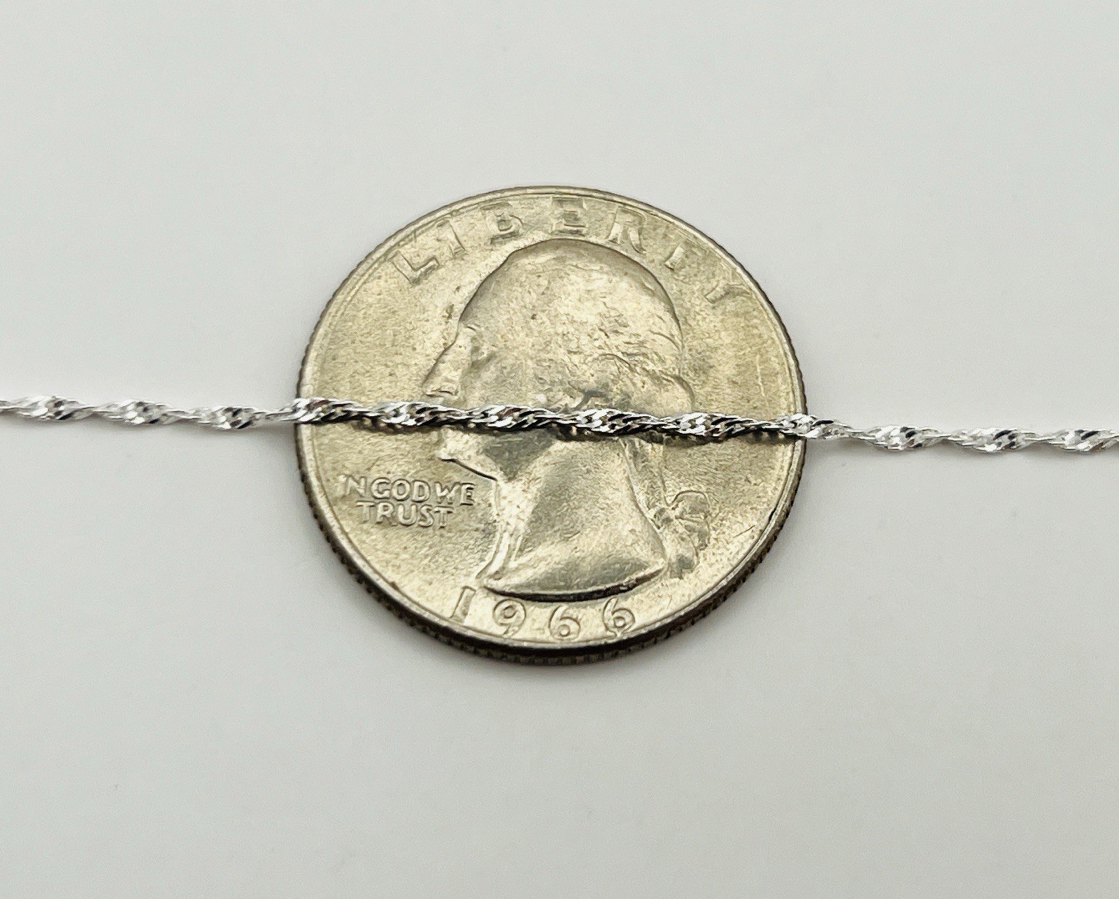 Sterling Silver 1mm Singapore Link Chain Necklace 20 Inches