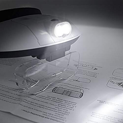 AZFUNN 1X to 6X Headband Magnifier Head Mount Magnifying Glass with LED Light