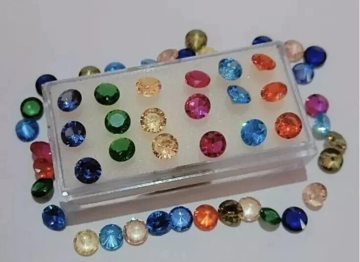Natural Mix Color Sapphire 4 mm Cut Round 20 Piece Loose Ceylon Gemstone Lot