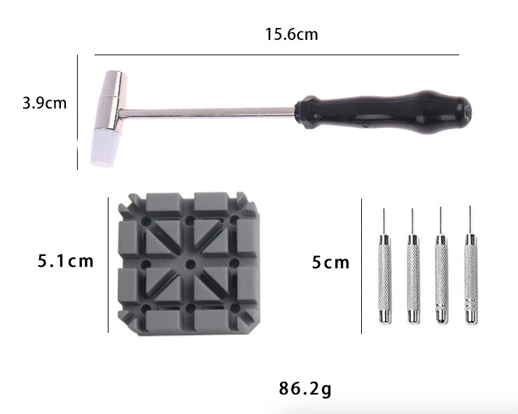 Watch Repair Band Link Remover Tool Kit – Hammer Punch Pins Watch Strap Holder