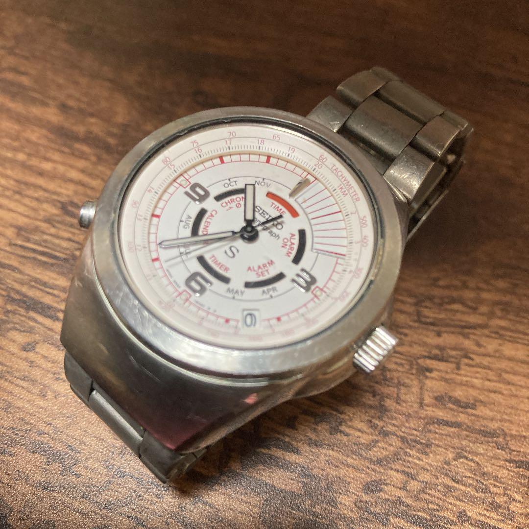 Seiko SUS Multi-Function Chronograph Quartz Watch 6M26-6020 45mm Silver