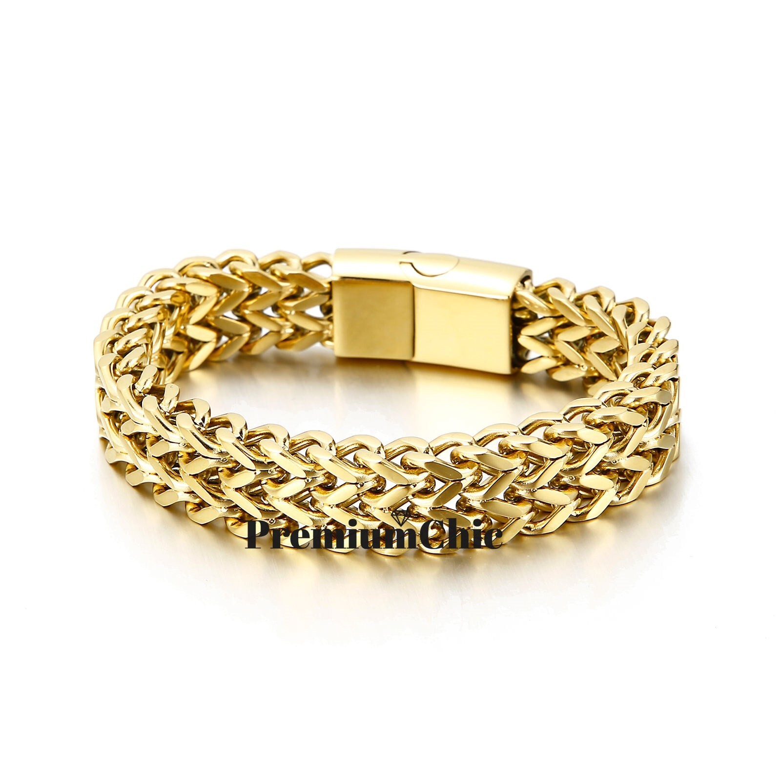 Unisex Stainless Steel Mesh Bracelet Wristband w Magnetic Clasp