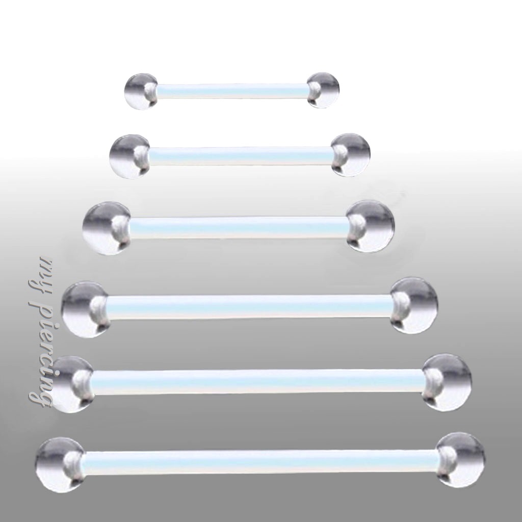 18g 16g 14g PTFE Flexible Clear Ball Ends Surface Industrial Barbell Retainer