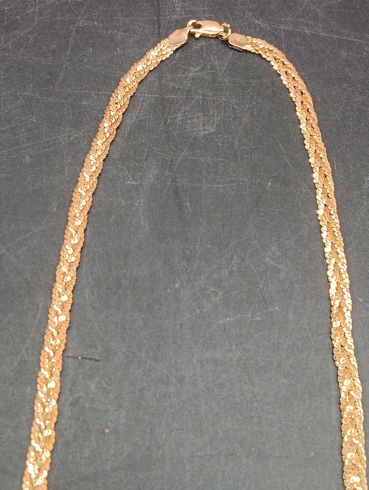 Braided 3 Woven Rope Necklace & Bracelet Set 1/20 12K GF 15.0 Total Grams *Read