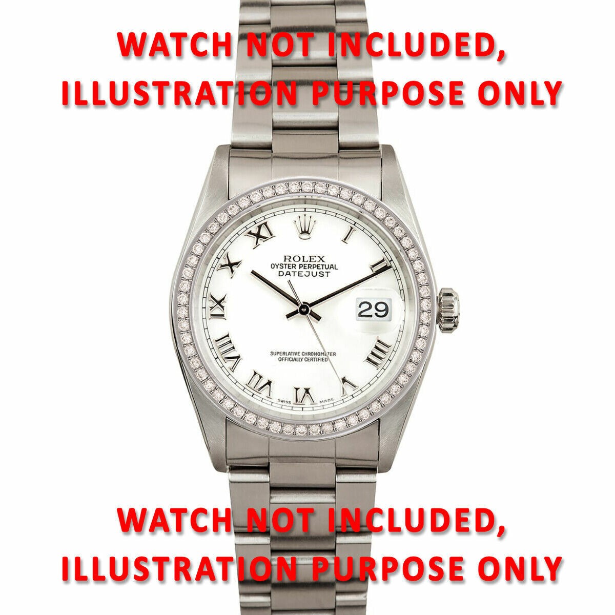 STAINLESS STEEL .90CT NATURAL DIAMOND BEZEL FOR ROLEX DATE 15000, 15010, 15200