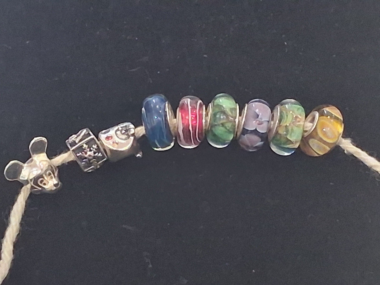 Chamilia Signed 925 Sterling silver Glass Bead And Charms Lot