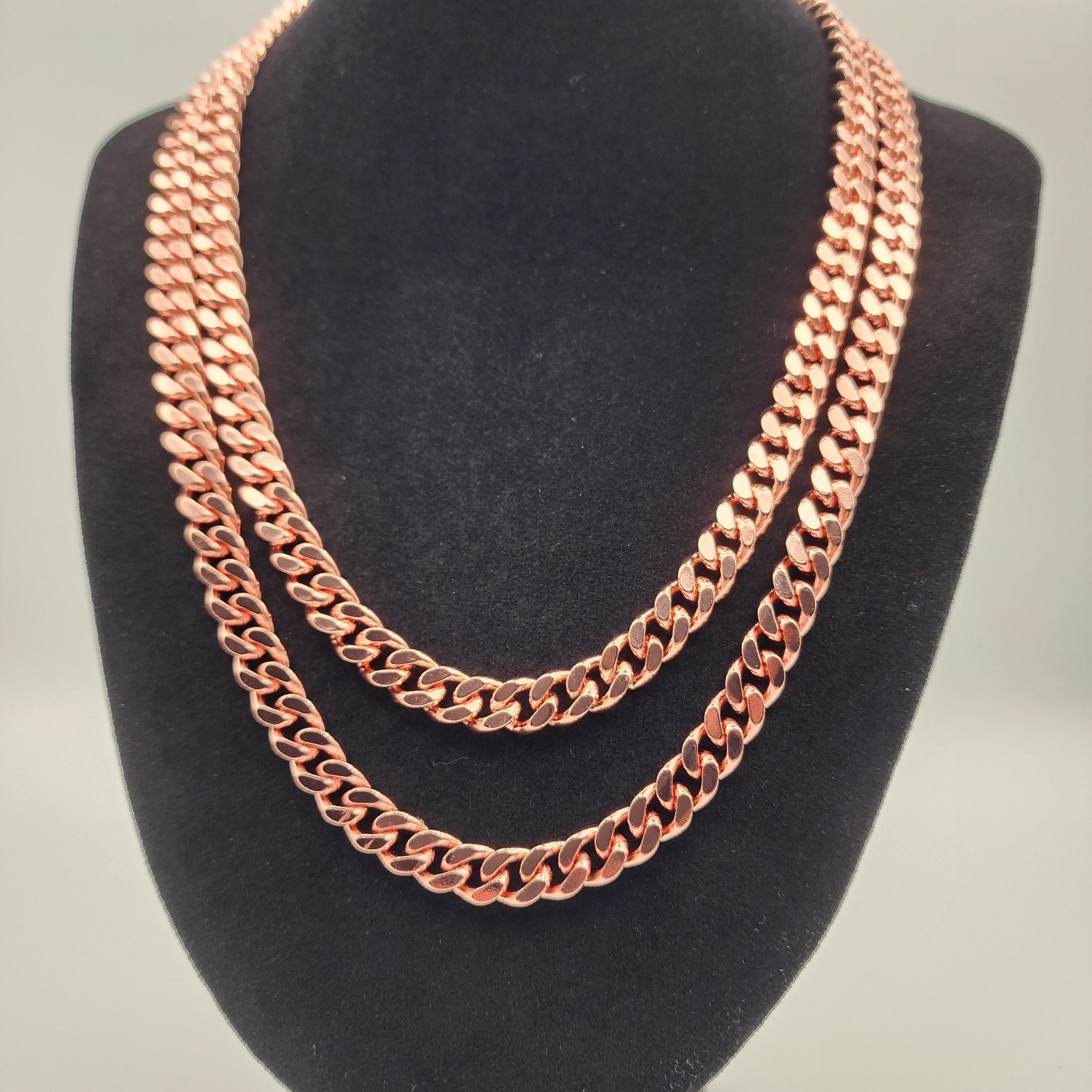 Pure Copper Cuban Chain Necklace – 9 mm Heavy Cuban Link Chain 22″-24″