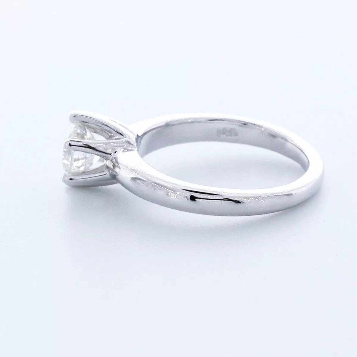 Solitaire Engagement Ring 14K Gold Classic 1.11 CT Round Lab-Grown Diamond E VS1