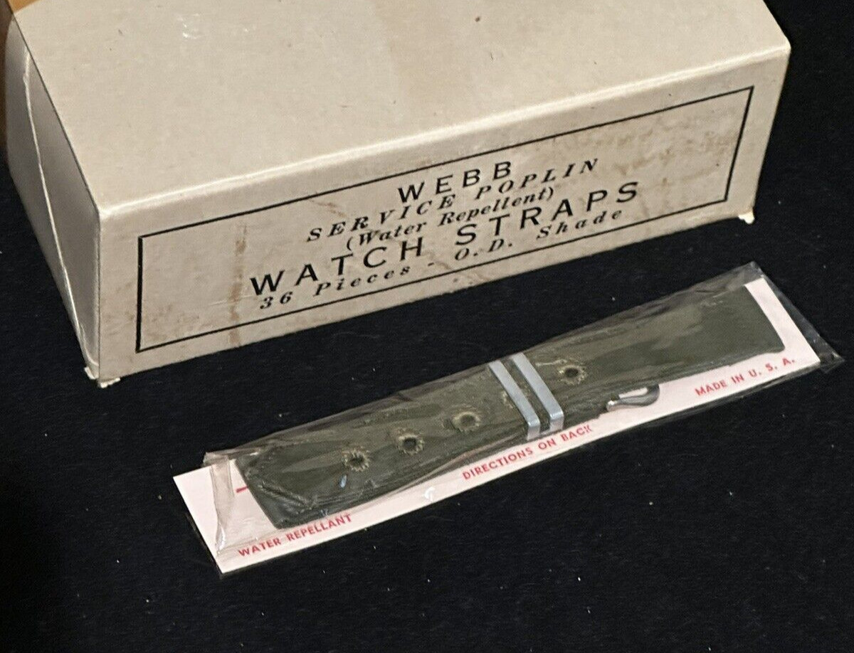 Vintage NOS 1940’s US MILITARY Issue Watch BAND Strap WW2 16mm 5/8in Brite (B0)