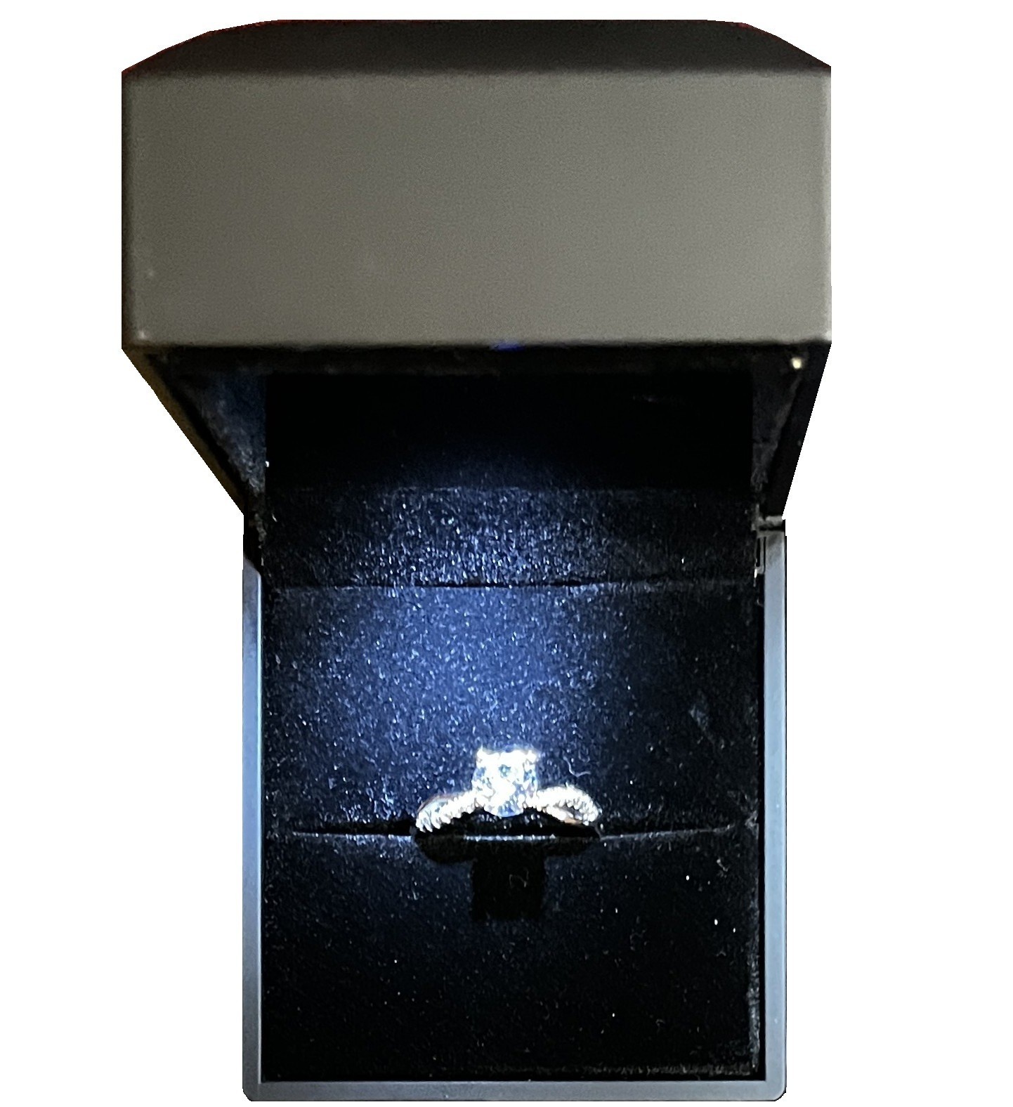 Allure – Luxury Ring Box with LED Light, Square Shaped Elegant Diamond Ring Case