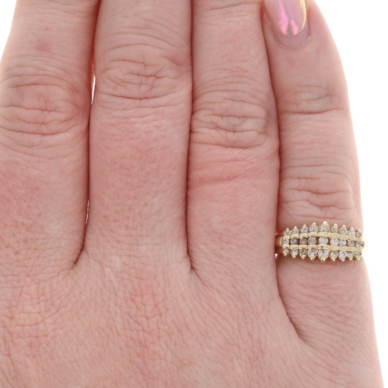 Yellow Gold Diamond Band – 10k Round Brilliant 1.10ctw Ring
