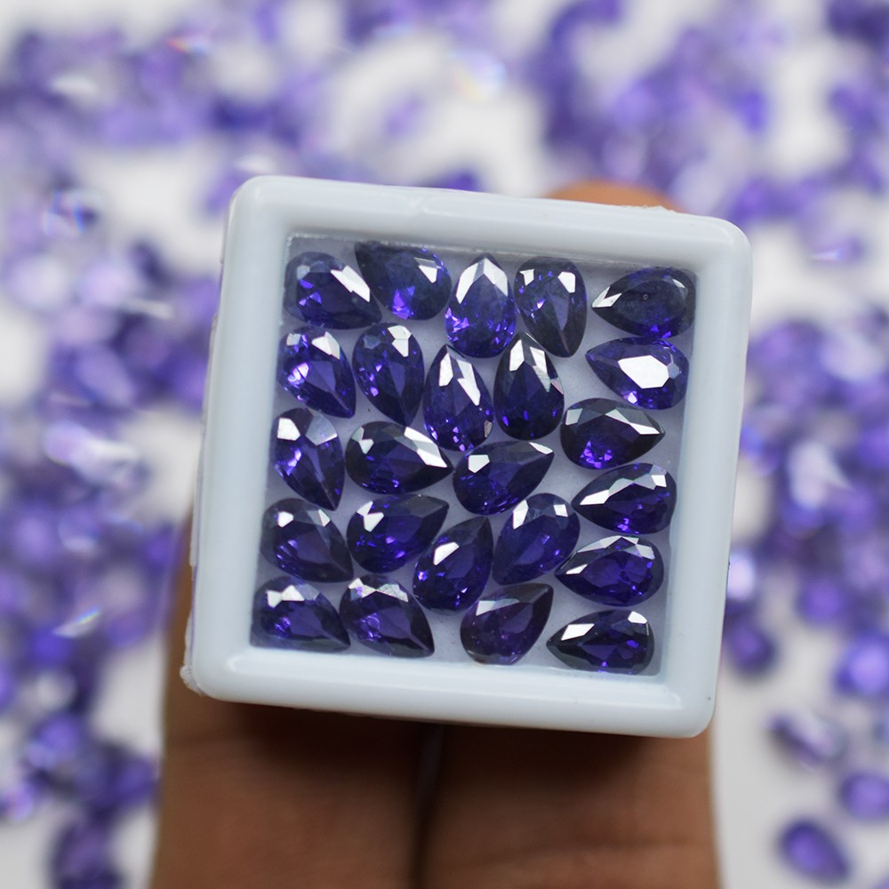 7×5 mm 20 Pcs Natural Purple Tanzanite Pear Lot Certified Rare Loose Gemstone