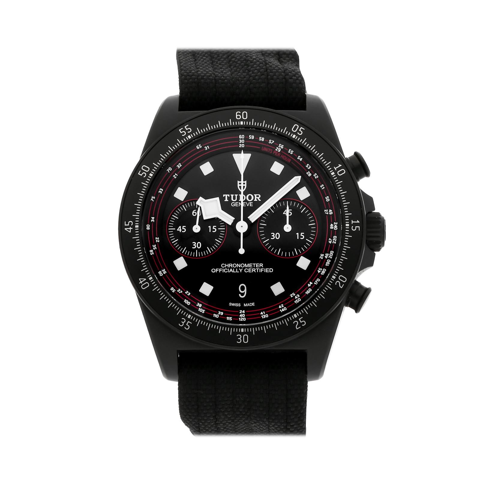 Tudor Pelagos FXD Chrono Black Carbon Composite Auto 43mm Strap Watch 25827KN