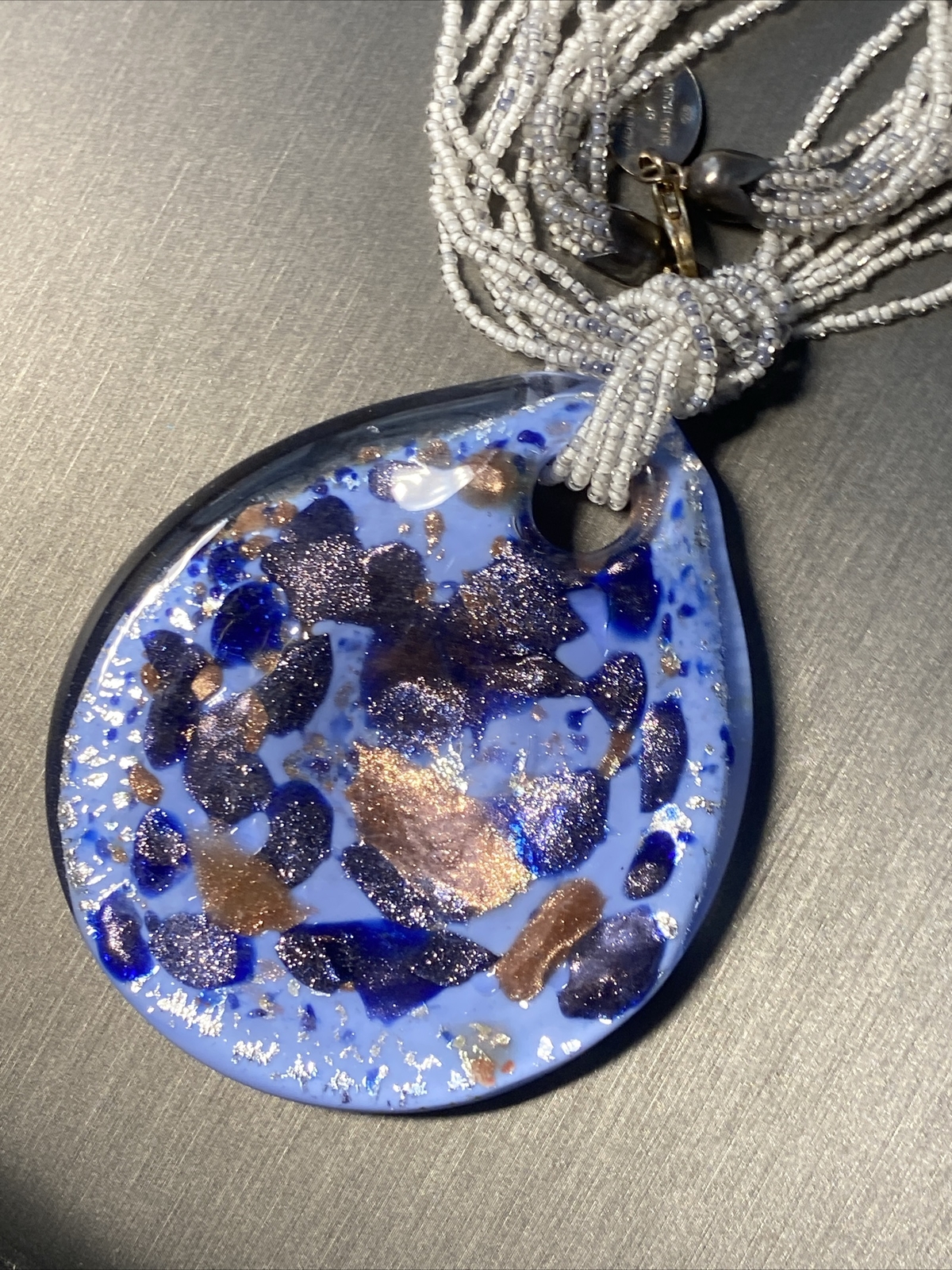 Murano Art Glass Vintage Pendant Necklace Estate Fine Jewelry Pre-Owned
