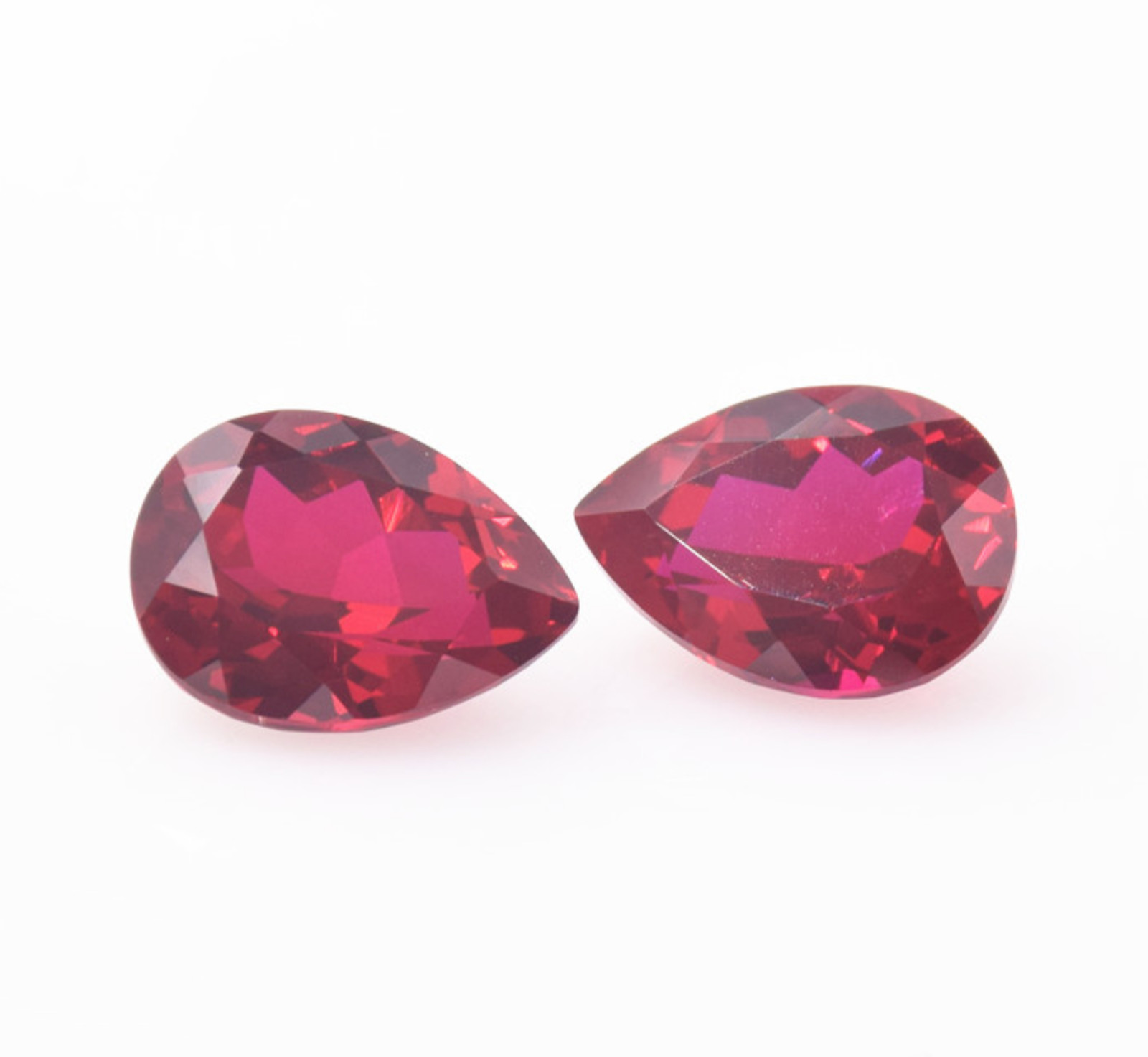 Lab Created Ruby Corundum Pear Faceted AAA Loose Gemstones (4x3mm – 18x13mm)
