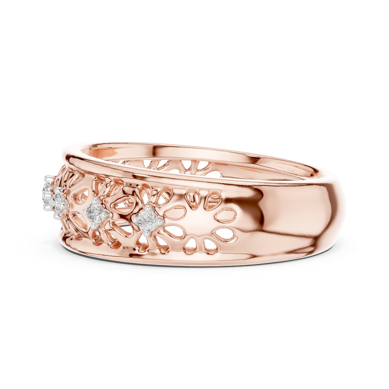 Natural Certified Diamond Half Eternity Lovely Engagement Ring 14k Gold Over