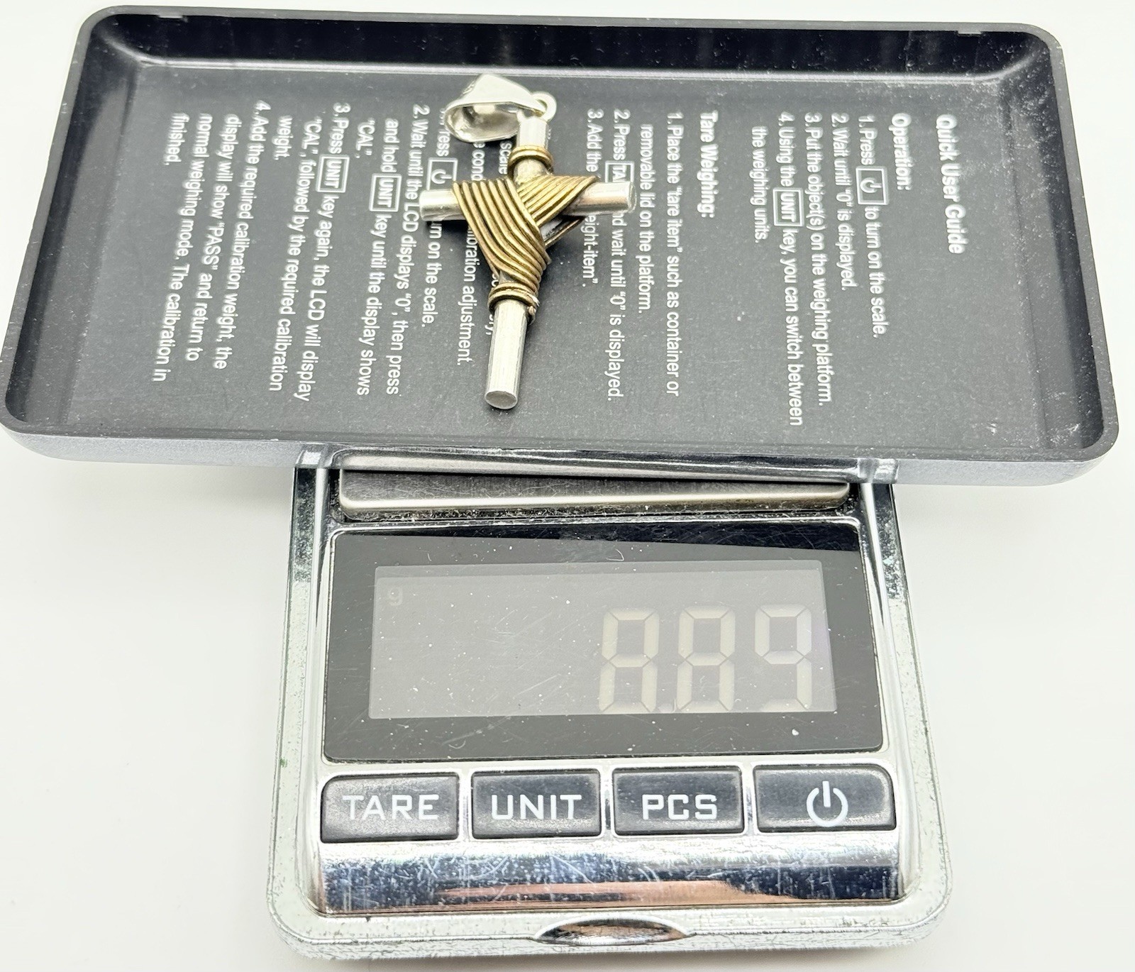 Vintage Mexico Sterling Silver Brass Wrapped Cross Pendant 8.8grams