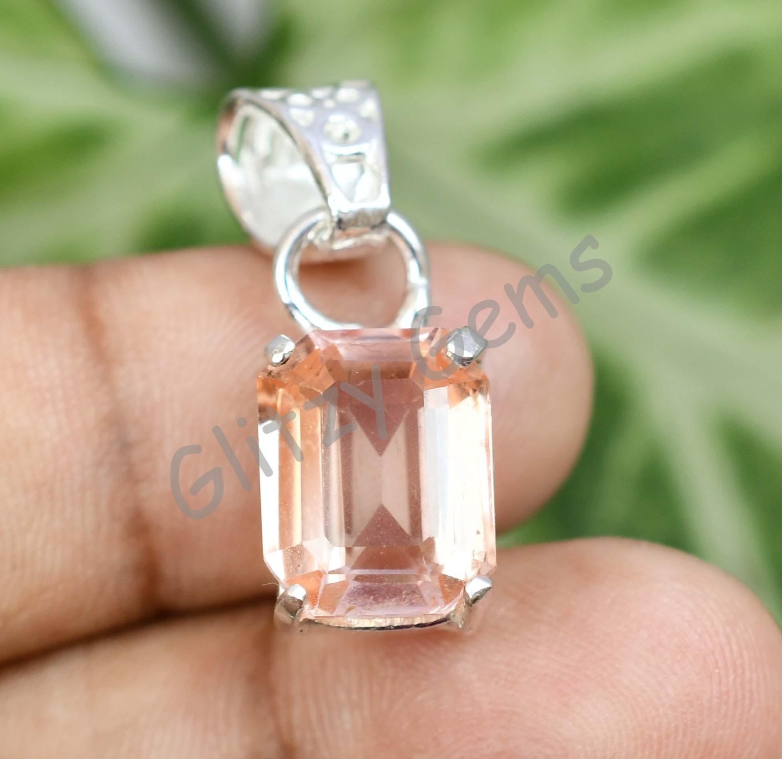20.00 Ct Natural Padparadscha Sapphire 925 Sterling Silver Pendant Certified